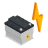 Illustration of a car battery with a lightning bolt icon.