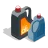 Illustration of two oil containers in different sizes.