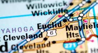 Euclid, Ohio en el mapa - Euclid, seguro de auto barato en Ohio.