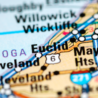 Euclid, Ohio en el mapa - Euclid, seguro de auto barato en Ohio.