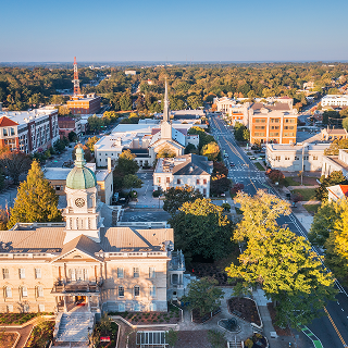 Panorama del centro de Athens, Georgia