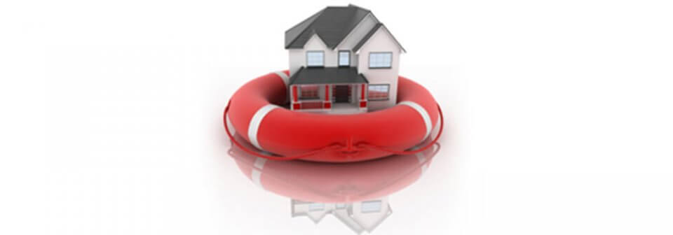 A house placed in a lifesaver to showcase how to make an inventory of your home items before a flood hits to make sure they are covered.