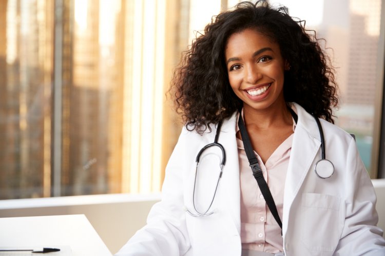 smiling female african american doctor