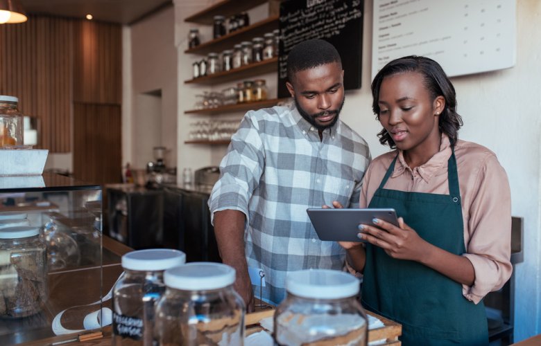 two young african american small business owners