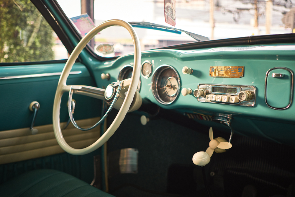 interior of classic car