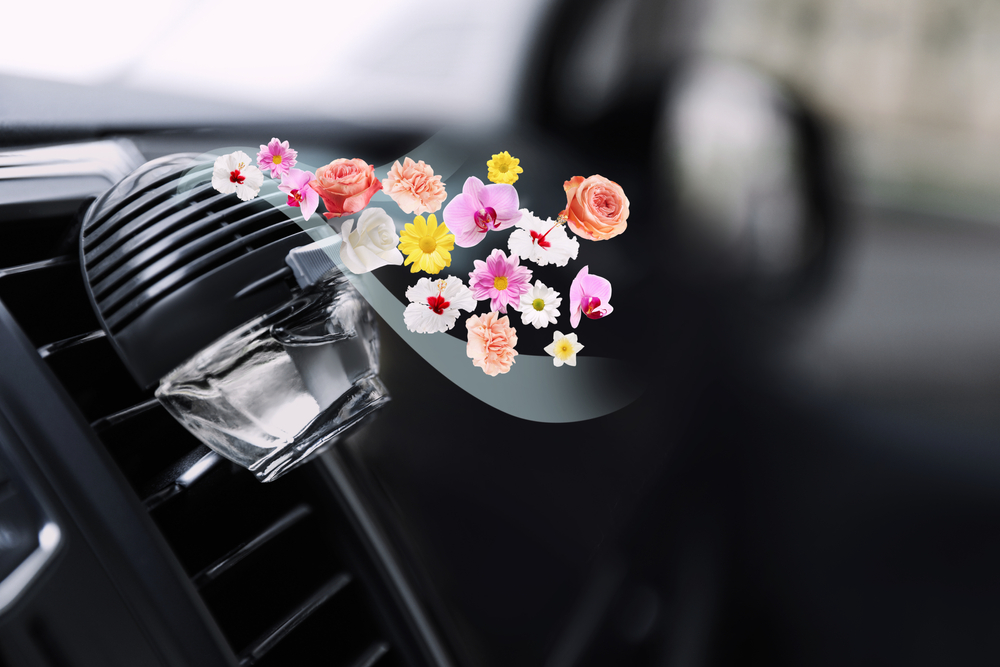 flowery scent coming from air freshener in car dash