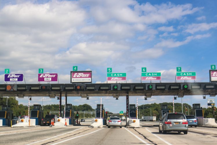Toll pass booth for E-ZPass