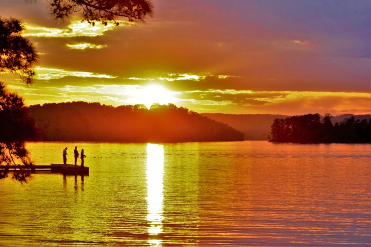 Fishing at sunset on Lake Guntersville - car insurance in Alabama