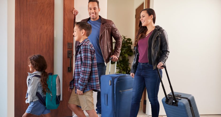 Family leaving for vacation.