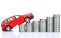 Coins and sports red car blur in background illustrate auto insurance rate increase 2025.