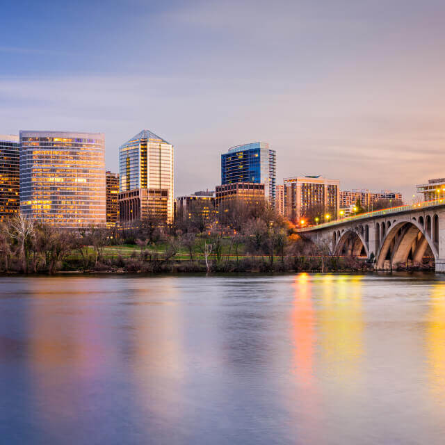 Arlington bridge and city