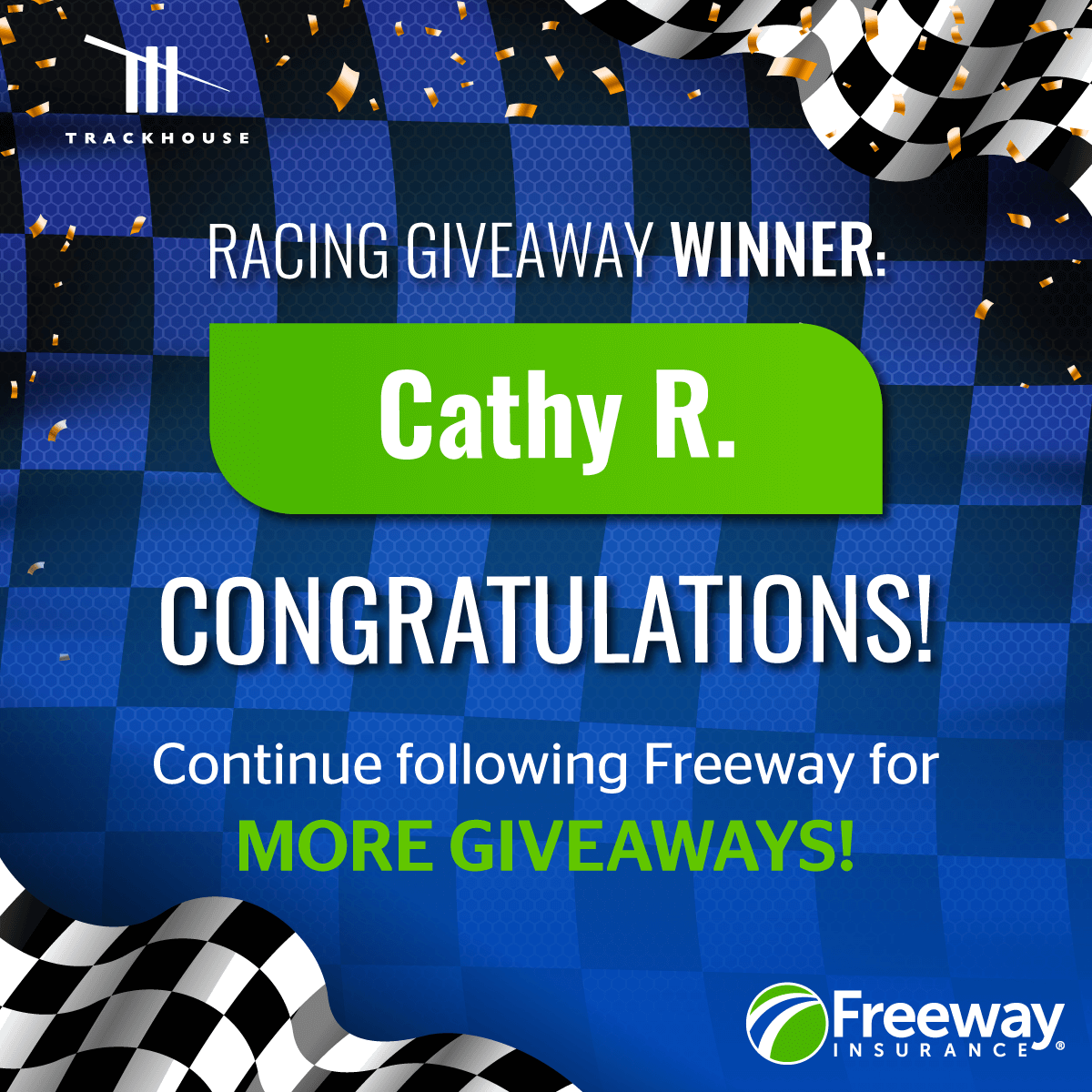 Racing giveaway - winner: Cathy R.