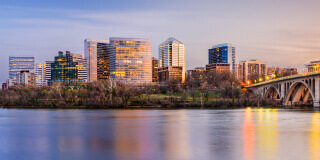 Arlington bridge and city