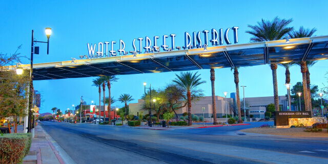 Water Street District sign in Henderson, Nevada