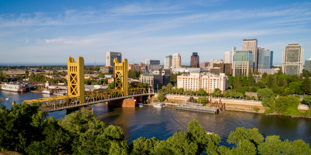 Bridge over the American River in Sacramento, California