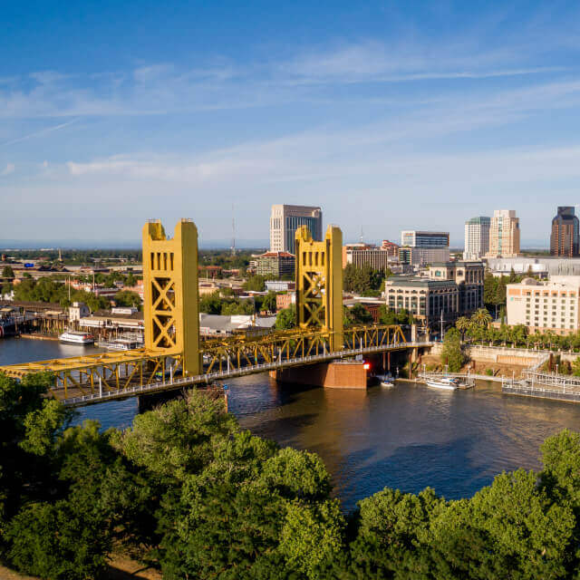 Bridge over the American River in Sacramento, California