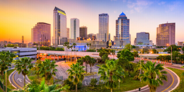 Panoramic view of Tampa skyline
