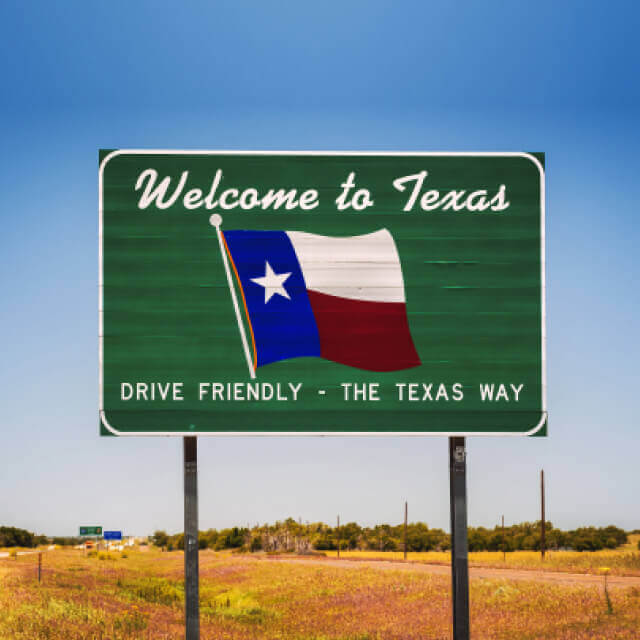 Texas roadside welcome sign