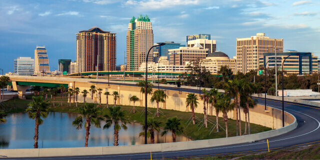 Early morning view of the Orlando Florida Skyline