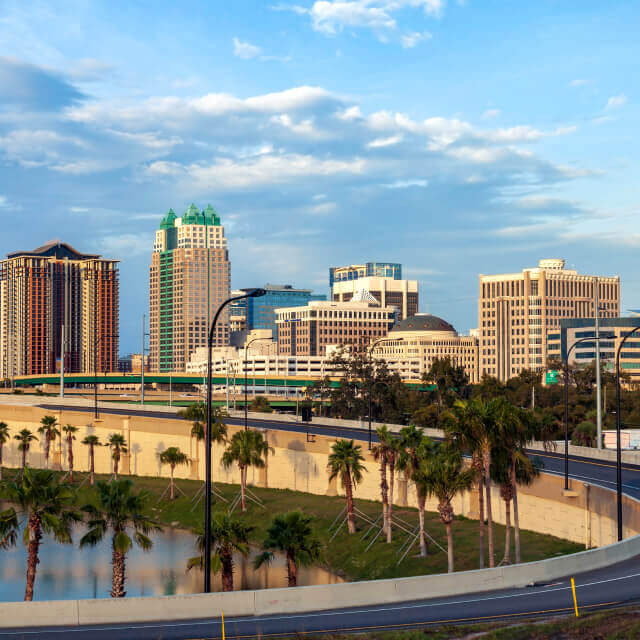 Early morning view of the Orlando Florida Skyline