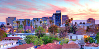 Afternoon view of the san jose California skyline