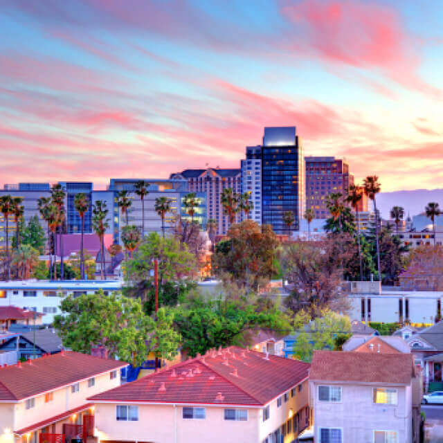 Afternoon view of the san jose California skyline