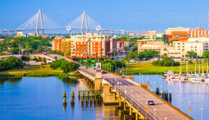 City of Charleston view of bridge and city