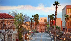 Downtown San Bernardino at sunset