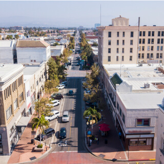 Aerial view of Santa Ana, California