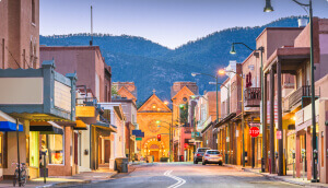 A street in Santa Fe City calm in the afternoon