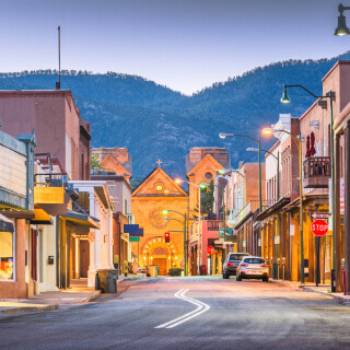 A street in Santa Fe City calm in the afternoon