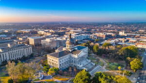 Aerial View of Downtown Columbia, South Carolina, USA