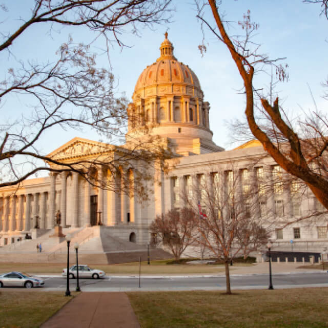 Missouri state capitol building in Jefferson City