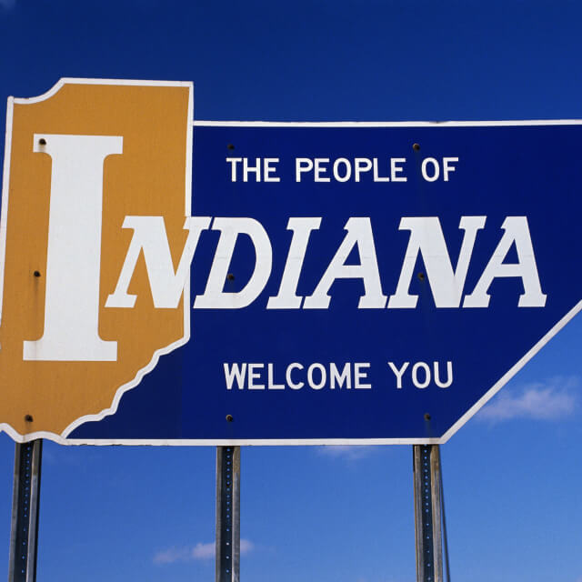 Indiana welcome sign