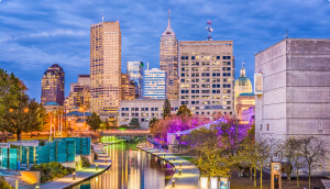 Indianapolis skyline and canal