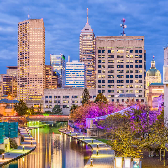 Indianapolis skyline and canal