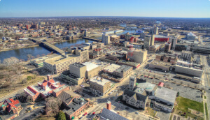 Rockford, Illinois., seen from a drone