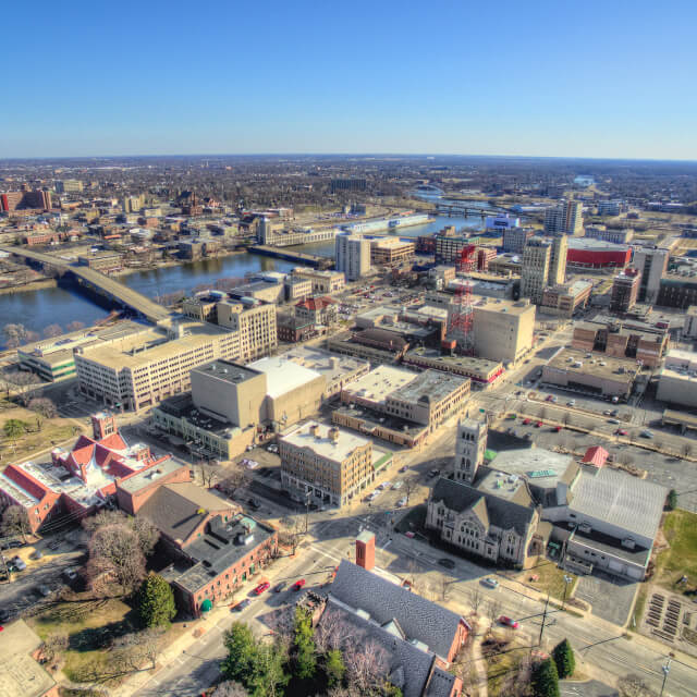 Rockford, Illinois., seen from a drone