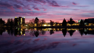 Snake River at Idaho Falls at sunset