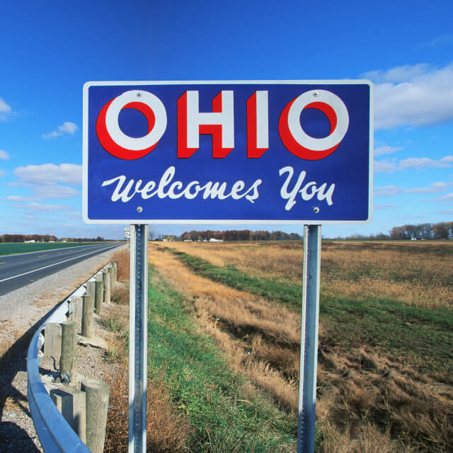 Welcome to Ohio highway sign