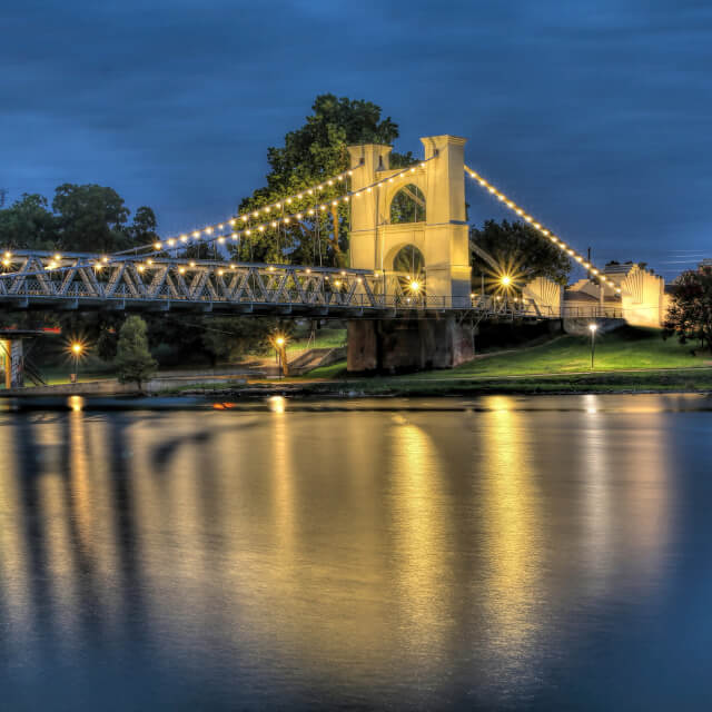 The historic Waco Suspension bridge