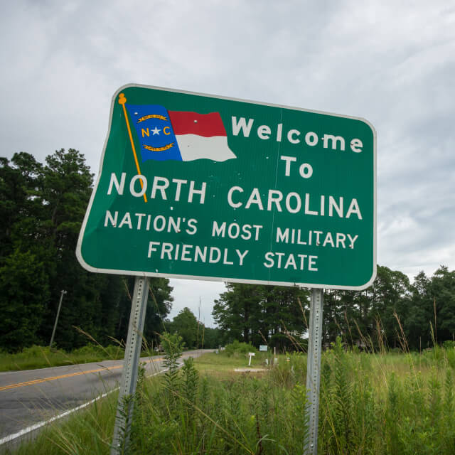 Welcome to North Carolina highway sign