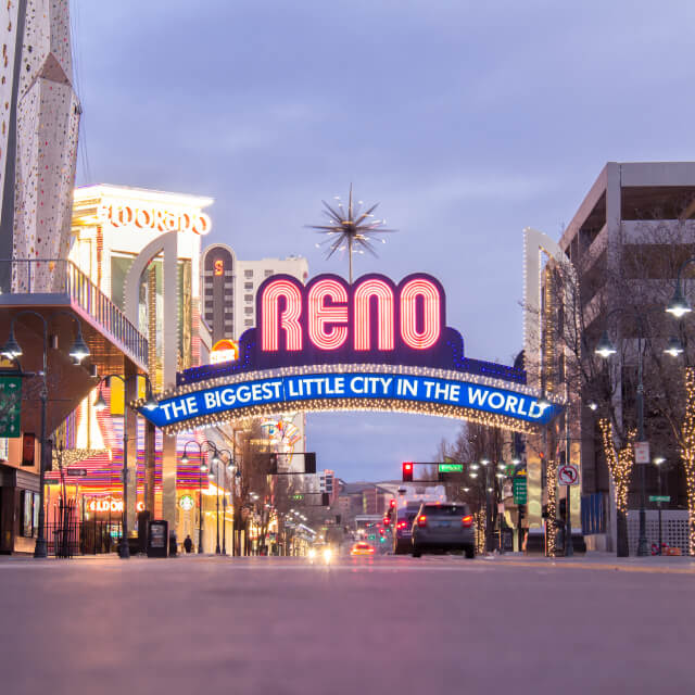 Reno arch in the morning