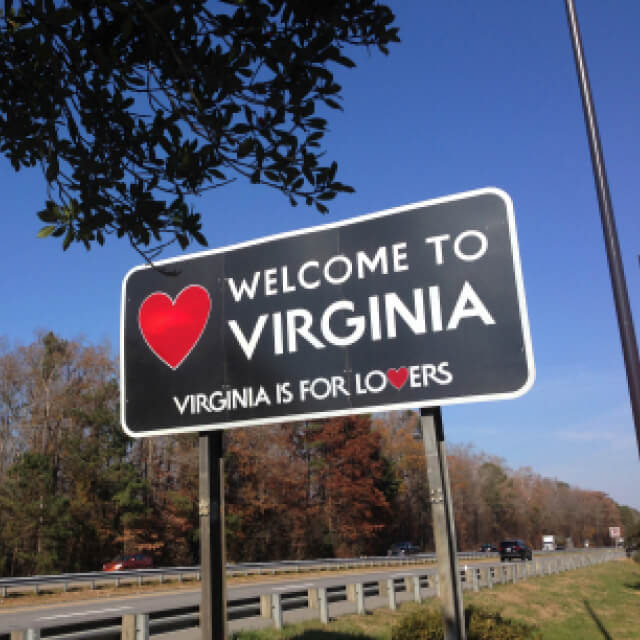 Welcome to Virginia highway sign