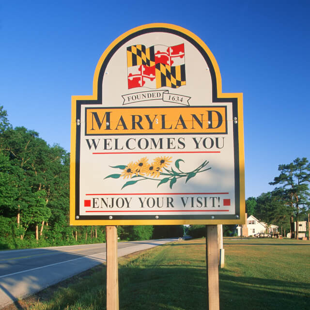 Welcome to Maryland sign