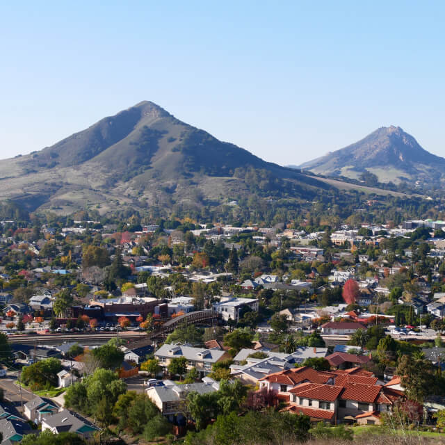 Arial view of San Luis Obispo, CA