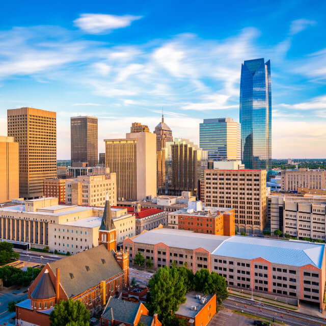 Downtown skyline in Oklahoma City, OK