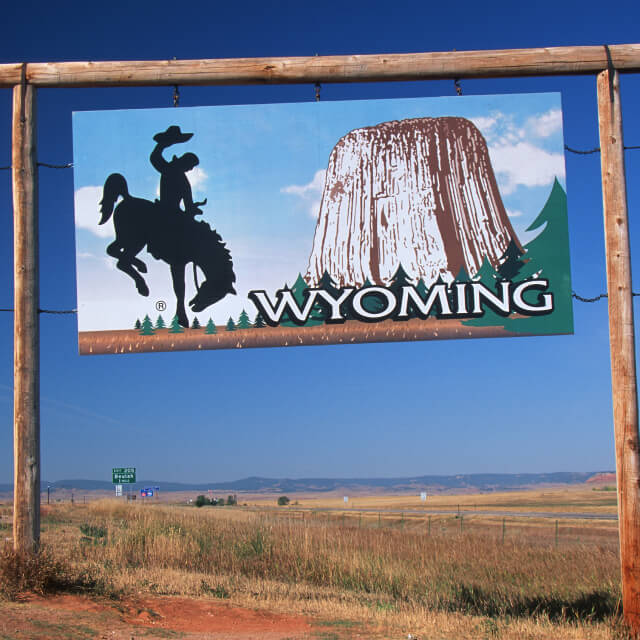 Welcome to Wyoming highway sign