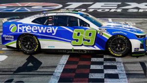 Daniel Suarez #99 race car, sponsored by Freeway Insurance