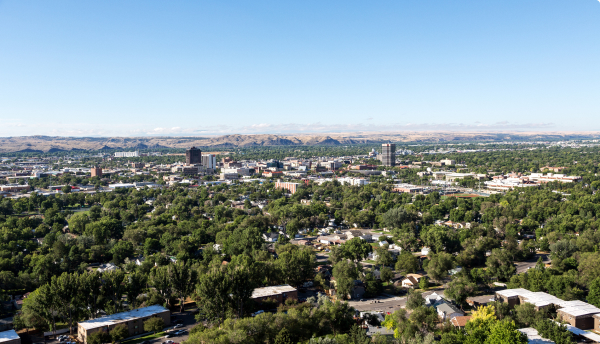 The horizon of Billings, Montana